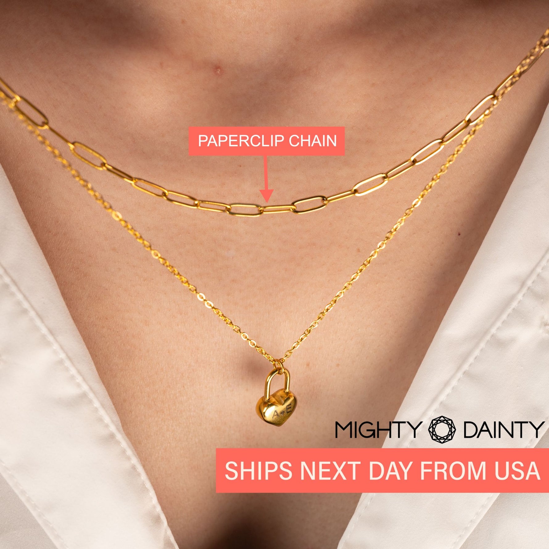 Heart Shape Padlock Necklace