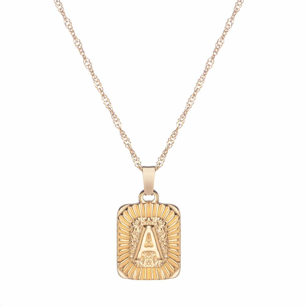 Rectangular Initial Necklace