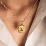 Rectangular Initial Necklace