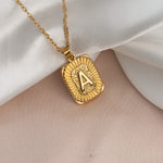Rectangular Initial Necklace