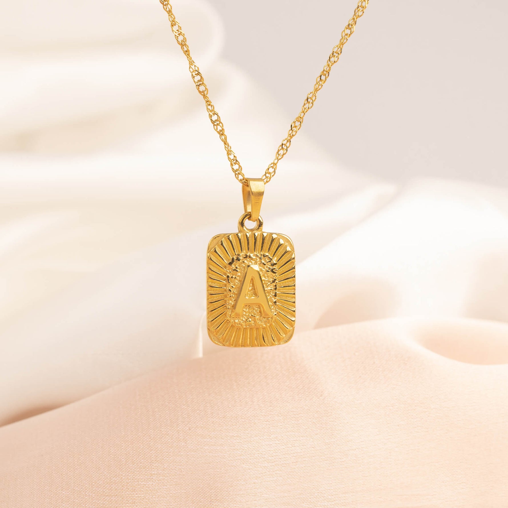 Rectangular Initial Necklace