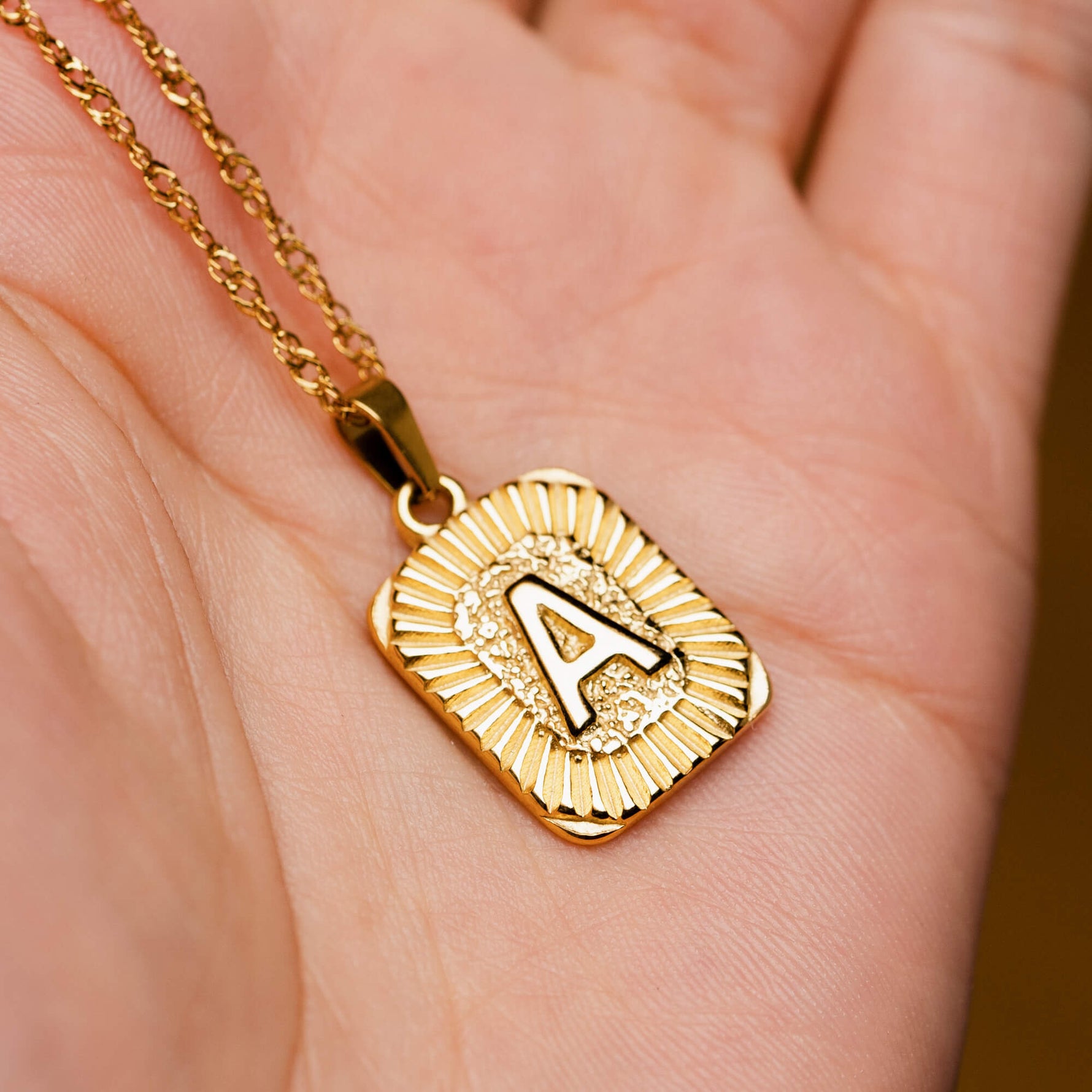 Rectangular Initial Necklace