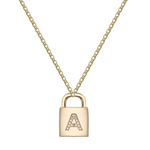 Padlock Initial Pendant Necklace