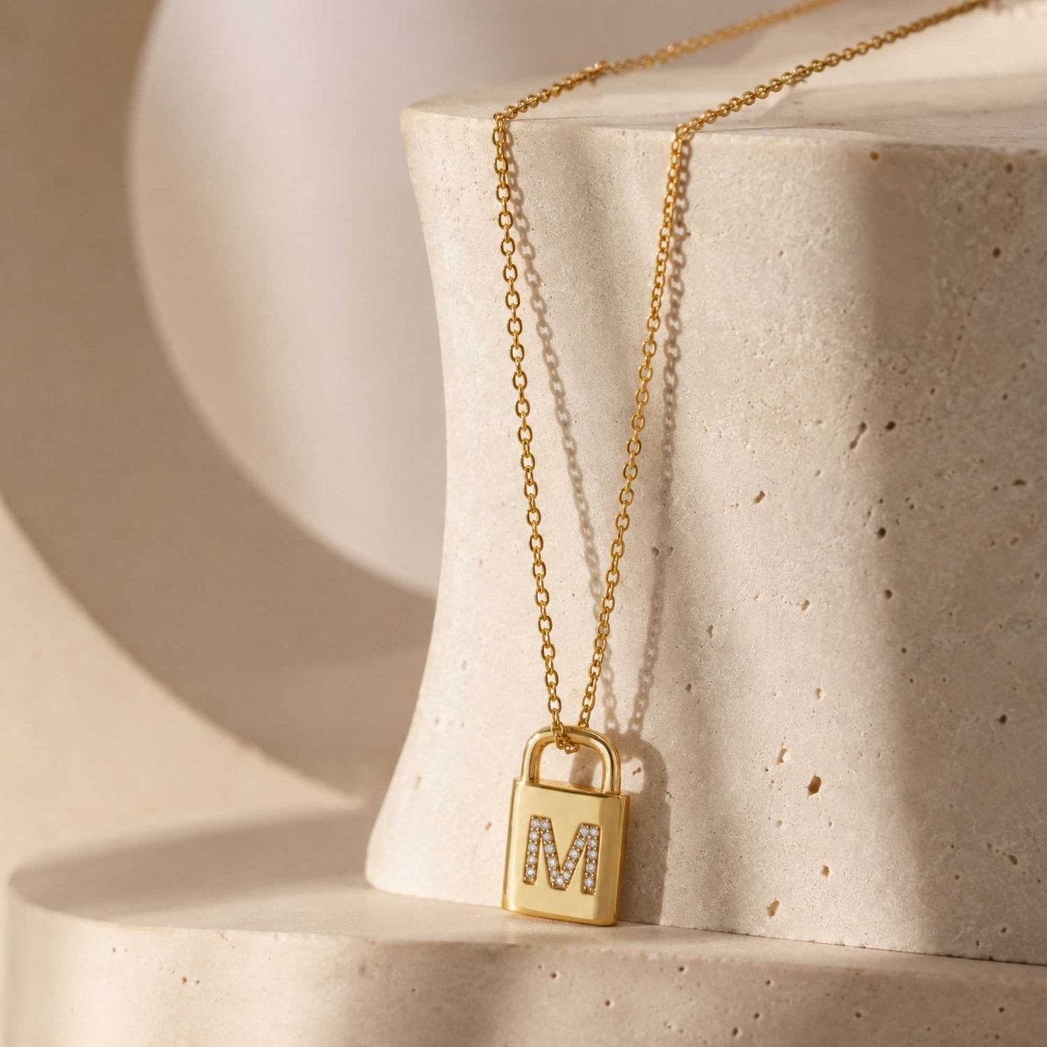 Padlock Initial Pendant Necklace