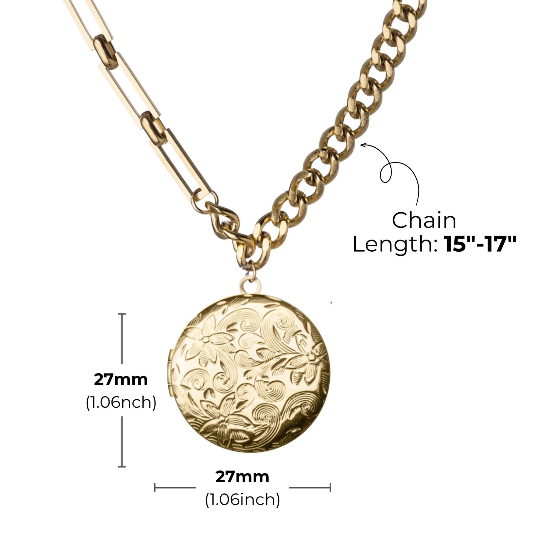 Engraved Photo Locket Necklace