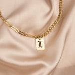Gold Mixed Chain Initial Necklace