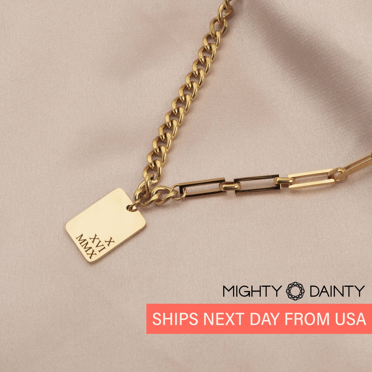 Layered Gold Paper Clip Chain Necklace