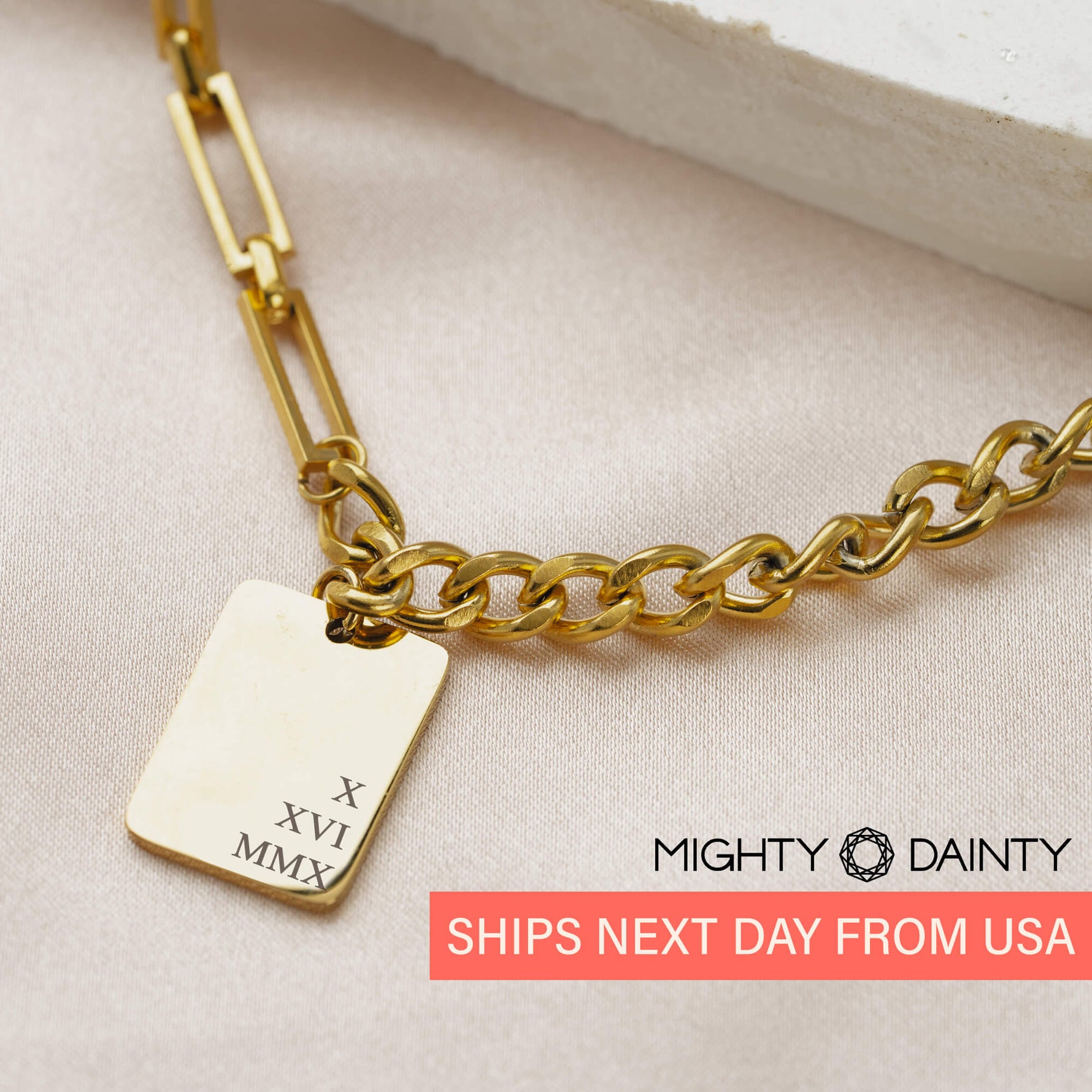 Layered Gold Paper Clip Chain Necklace