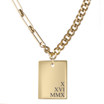 Layered Gold Paper Clip Chain Necklace