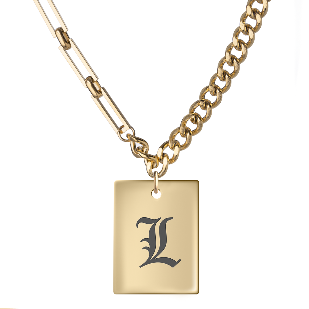Gold Mixed Chain Initial Necklace