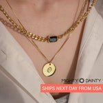 Vintage Initial Stone Necklace Set