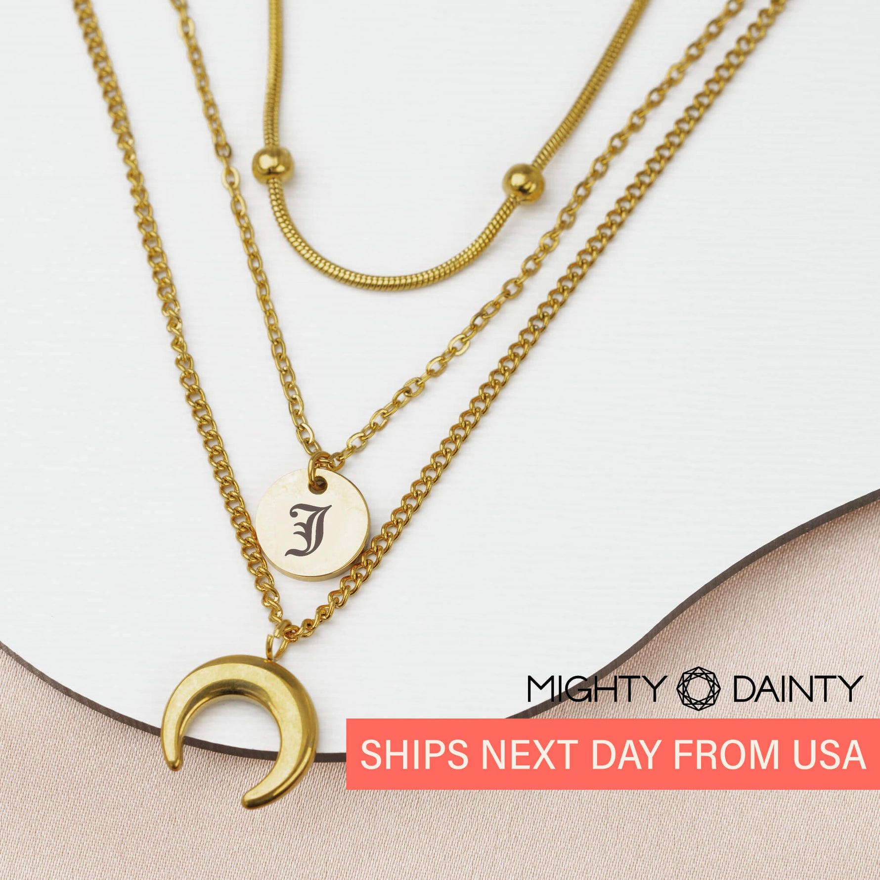 Crescent Moon Necklace Set