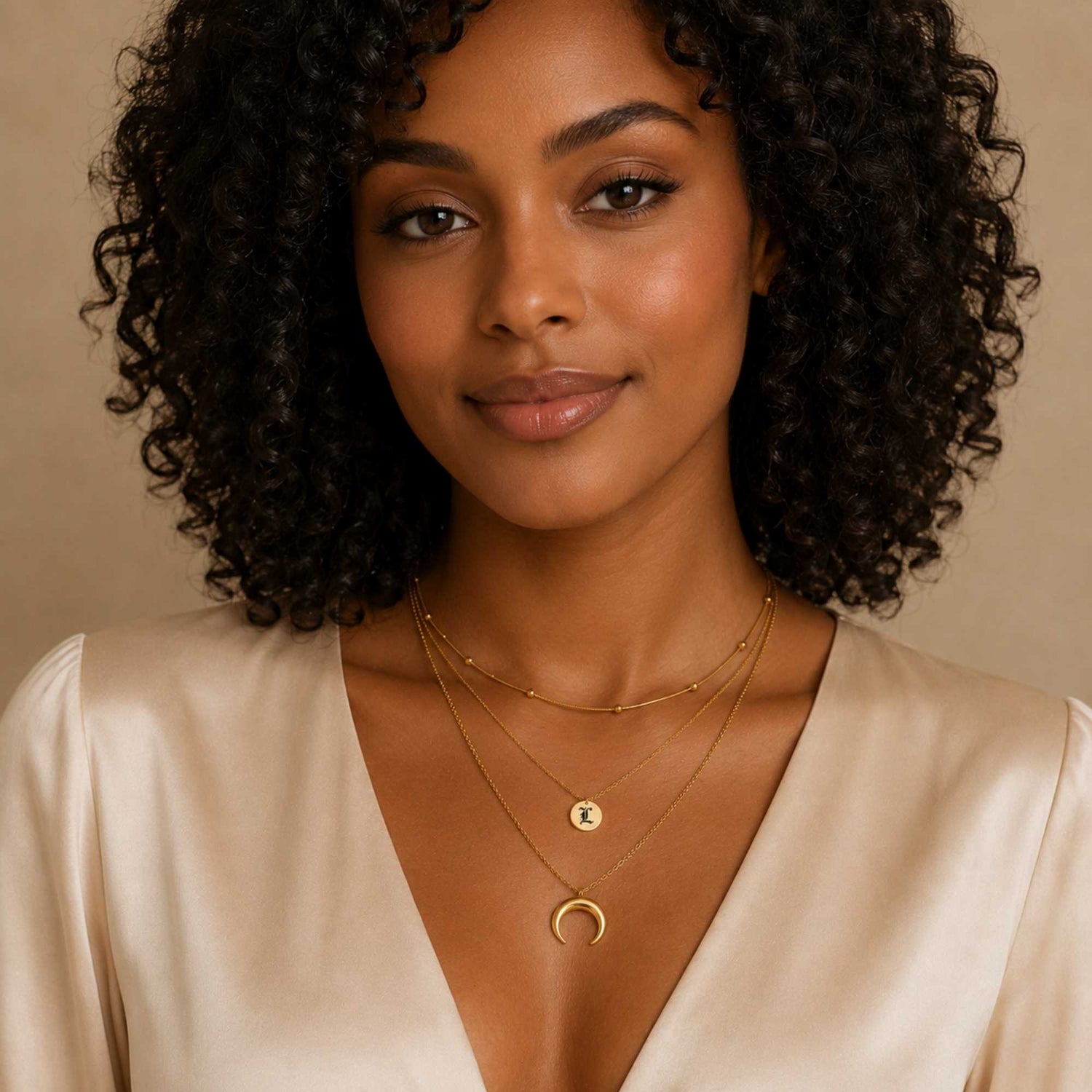 Crescent Moon Necklace Set