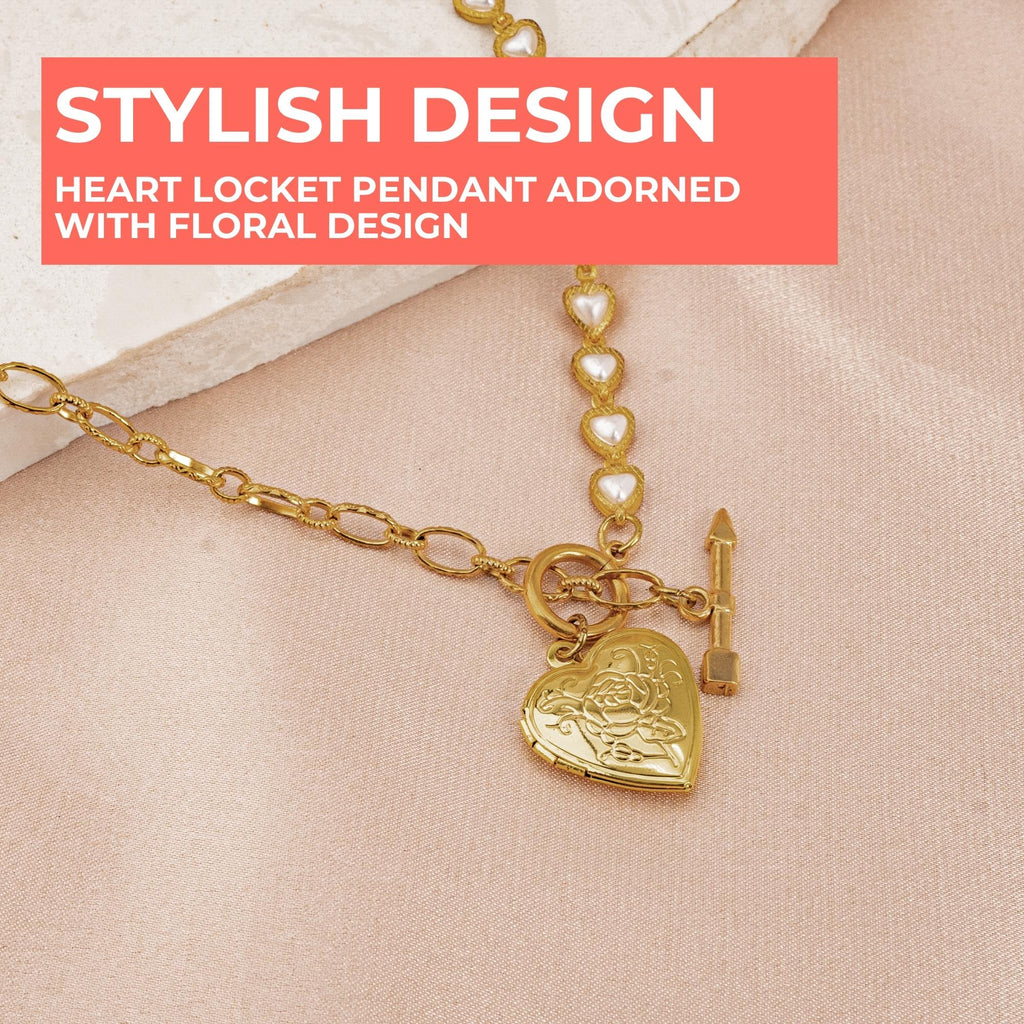 Photo Heart Chain Link Necklace