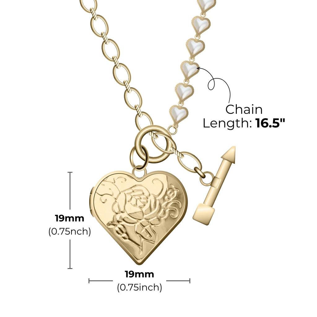 Photo Heart Chain Link Necklace