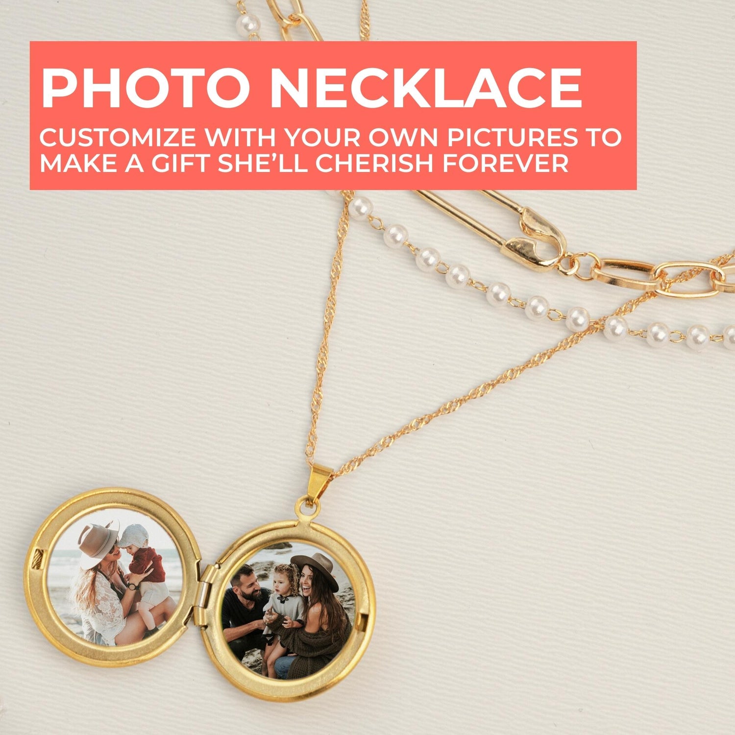 Pearl Photo Locket Necklace