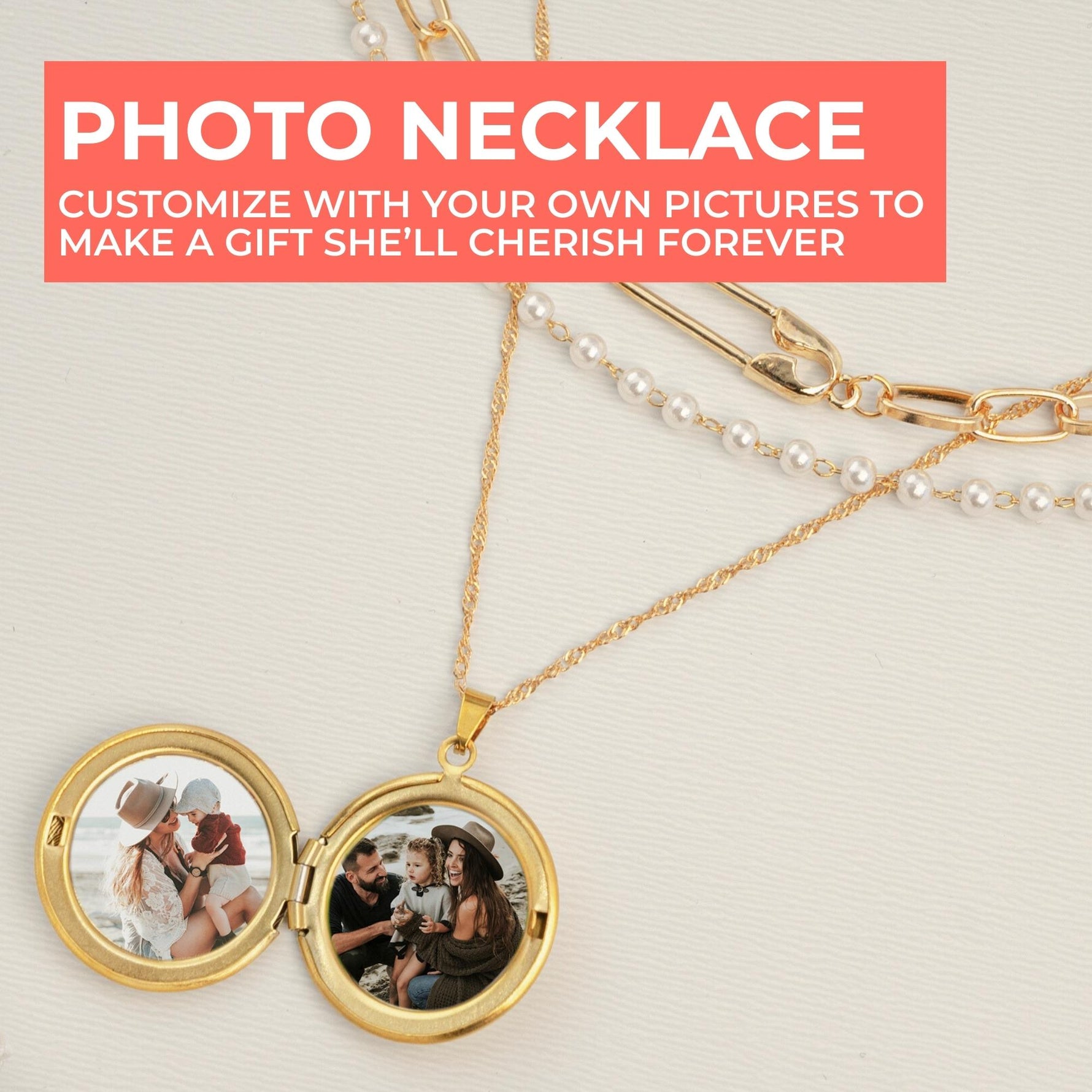 Pearl Photo Locket Necklace