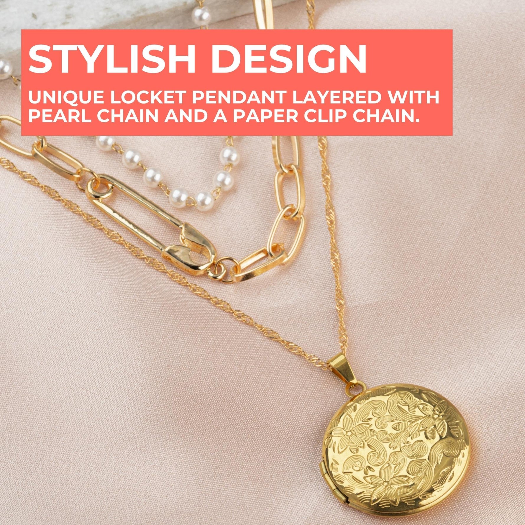 Pearl Photo Locket Necklace