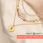 Round Initial Paper Clip Necklace Set