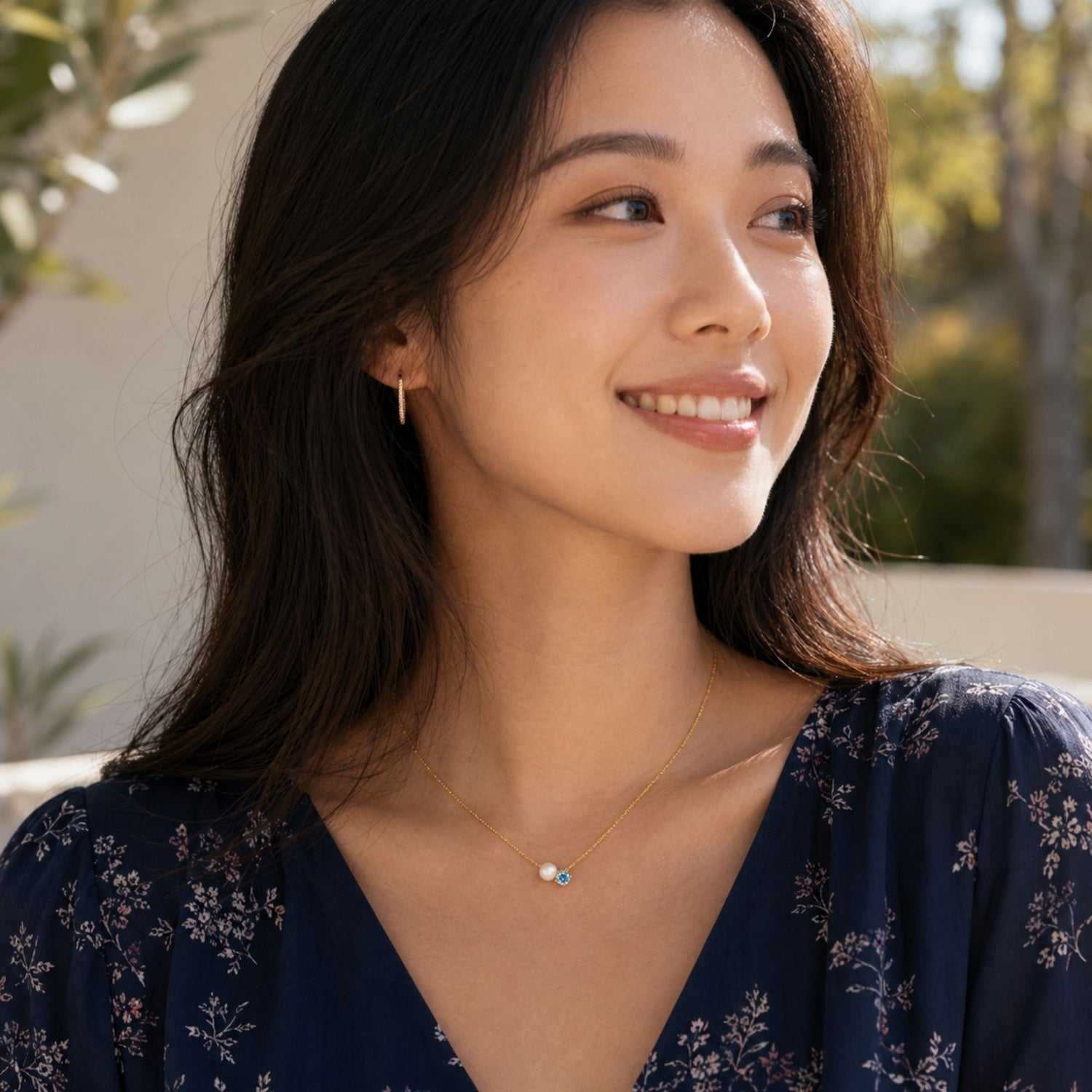 Pearl & Gem Birthstone Necklace