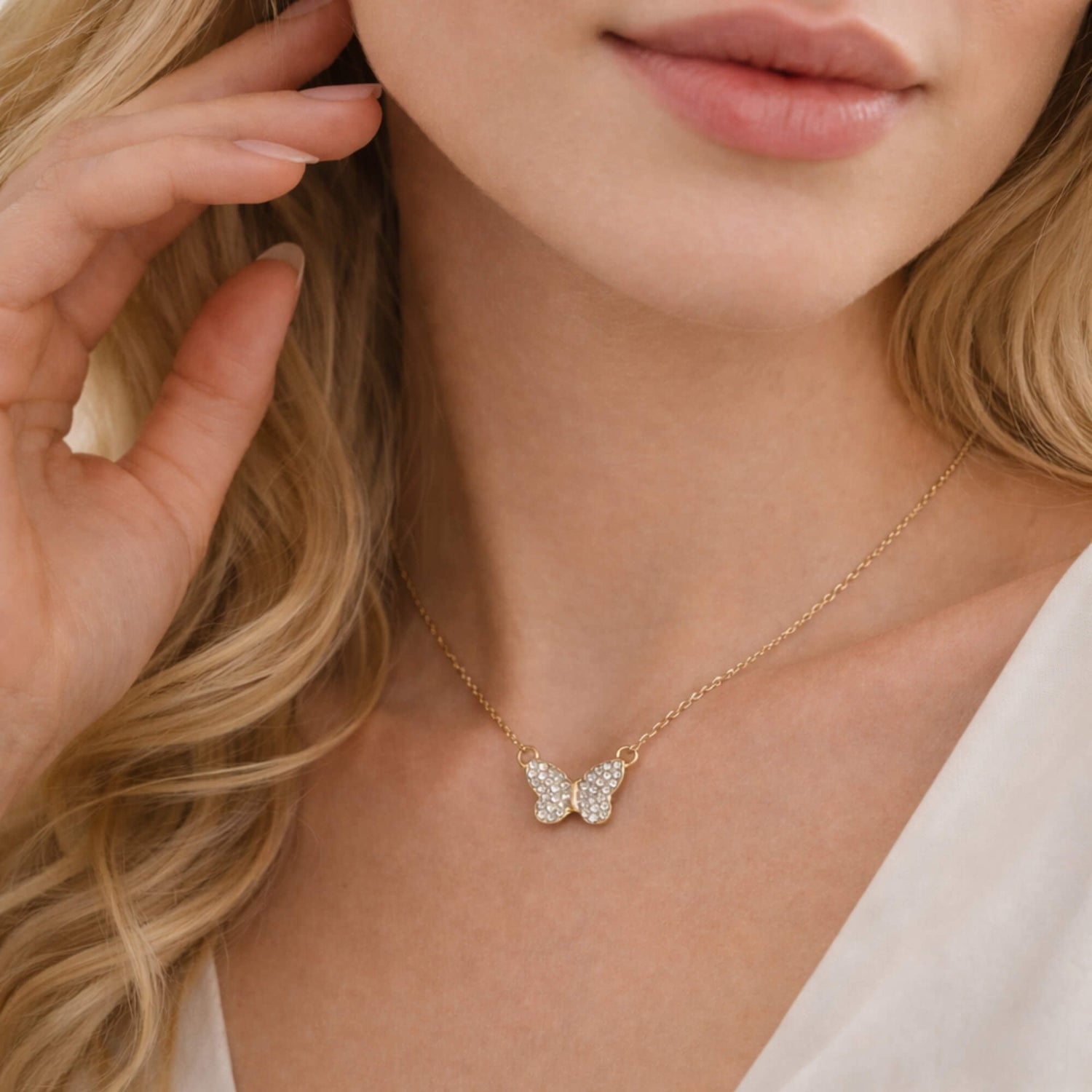 Petite Butterfly Sparkle Necklace