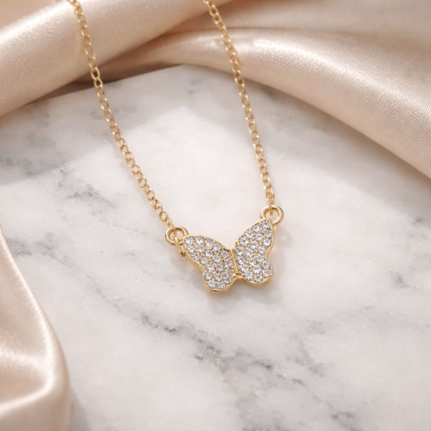 Petite Butterfly Sparkle Necklace
