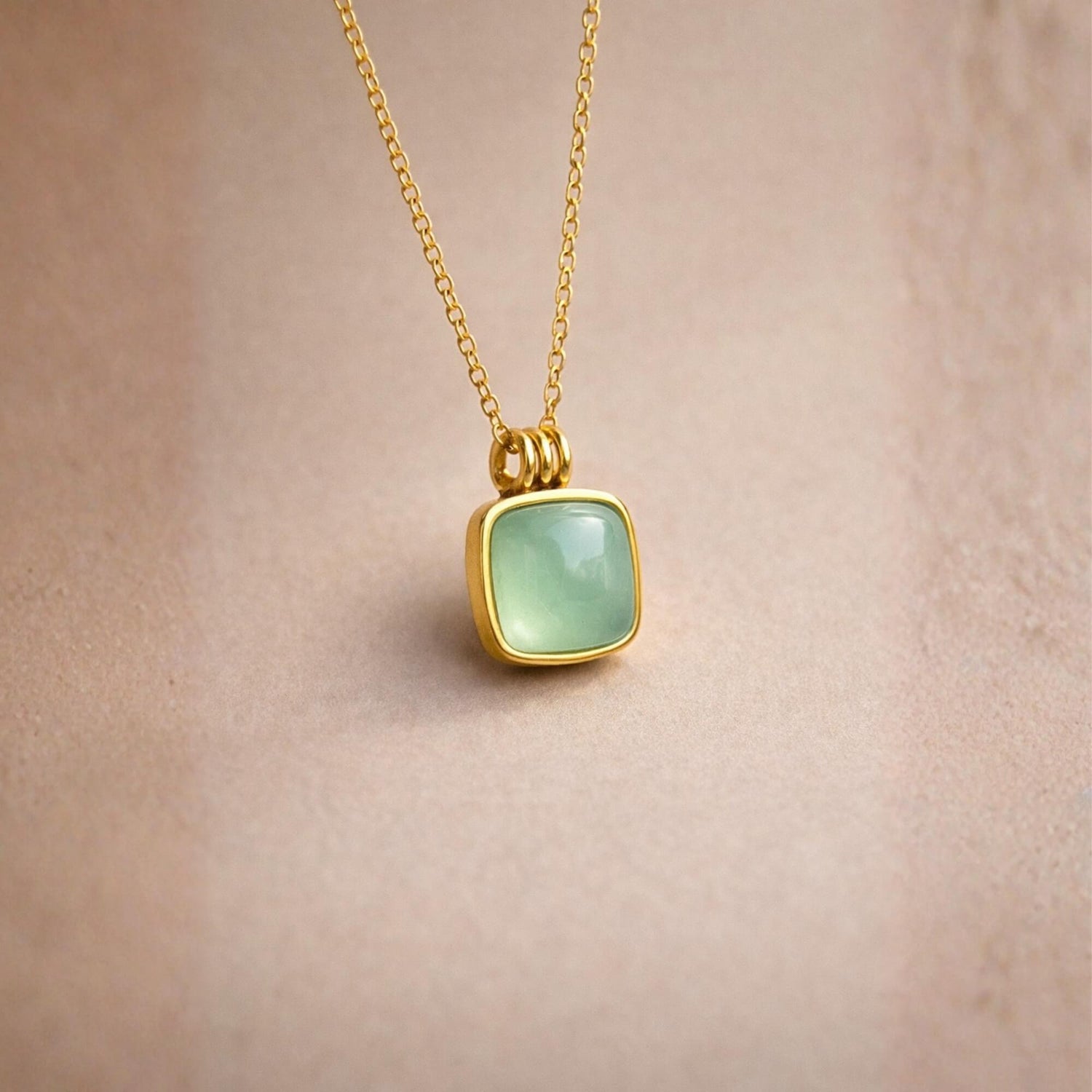 Modern Jade Cushion Necklace