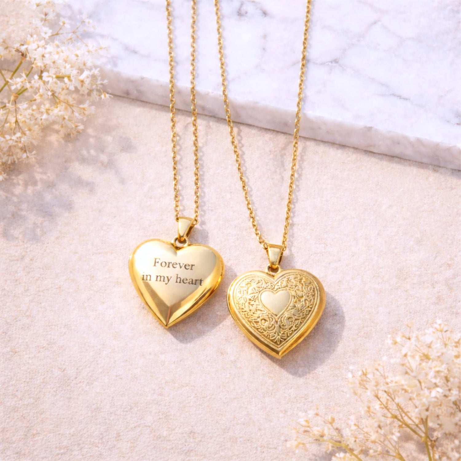Golden Keepsake Heart Locket
