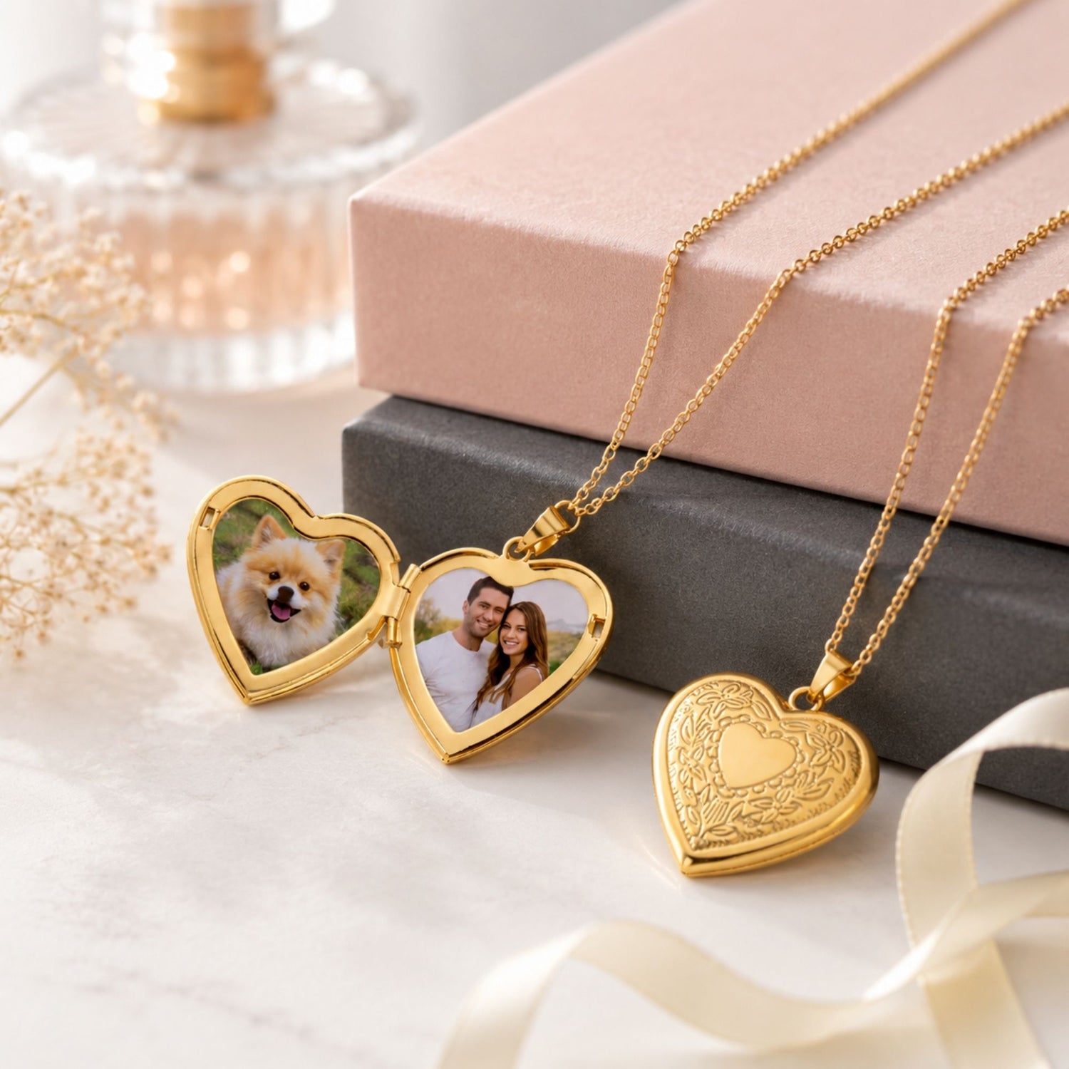Golden Keepsake Heart Locket