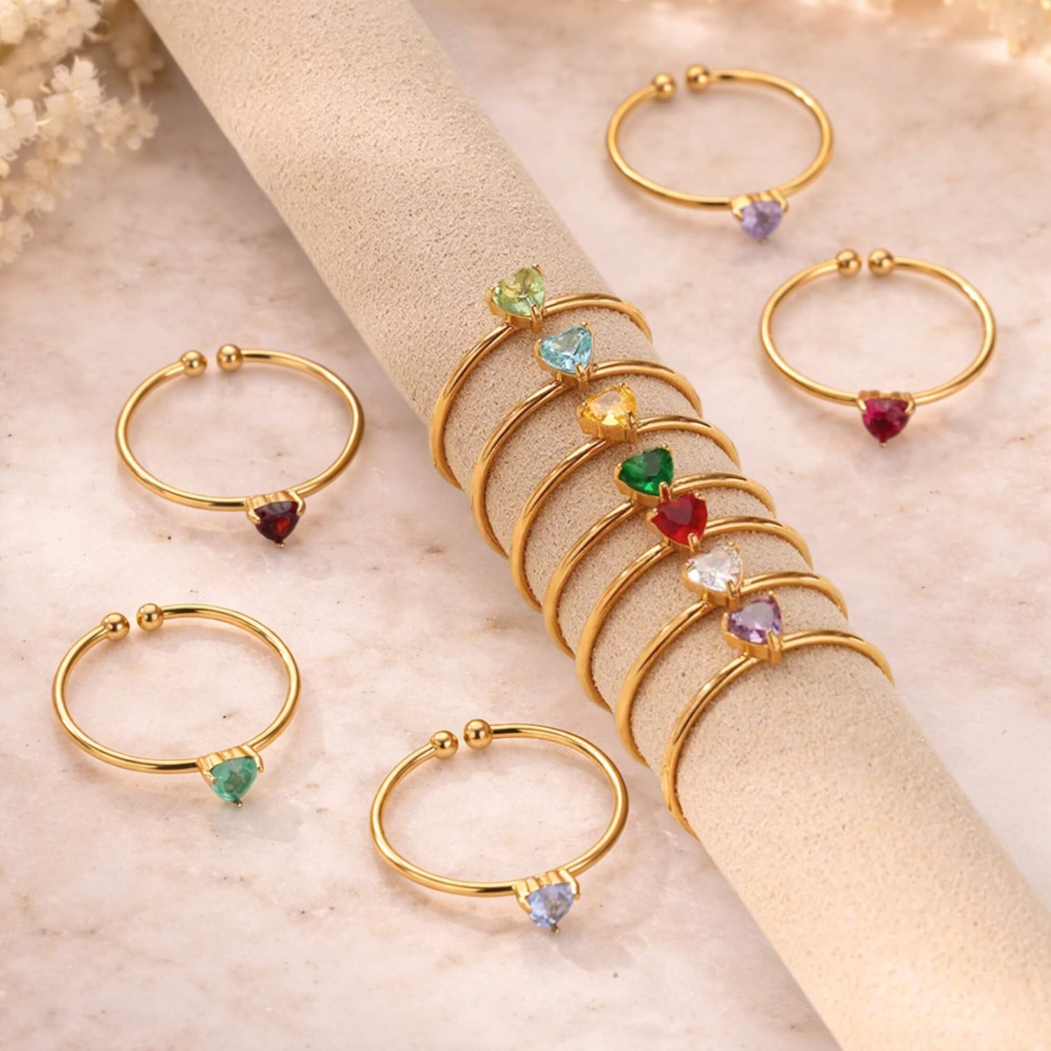 Heart Birthstone Ring