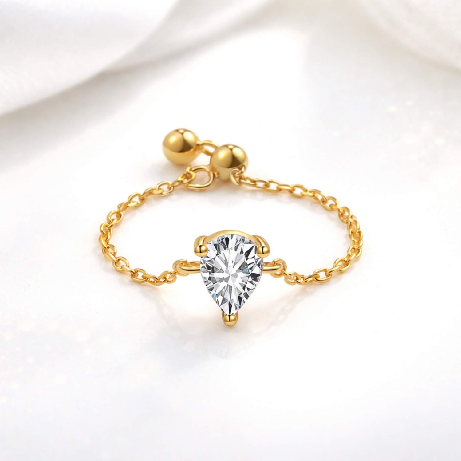 Golden Teardrop Promise Ring