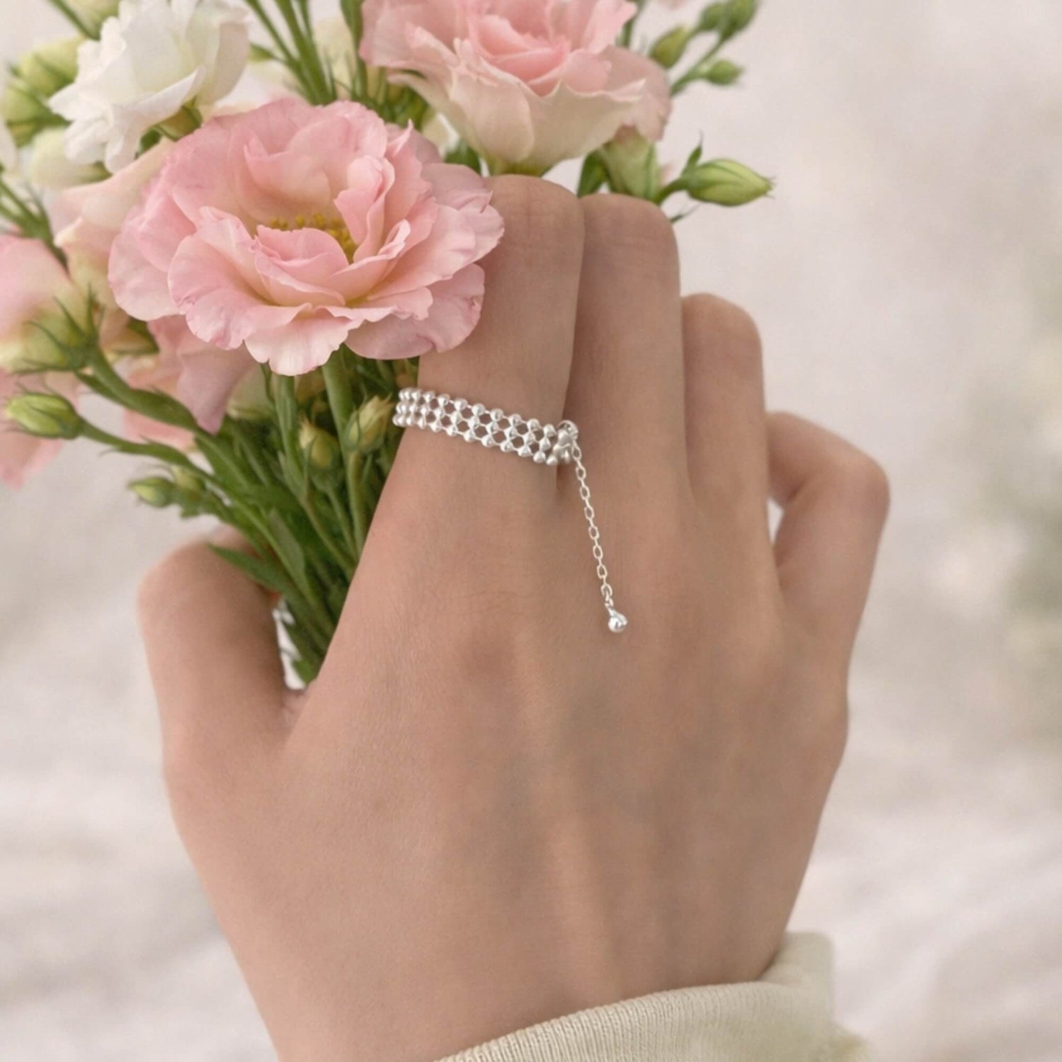 Triple Bloom Dot Ring Stack