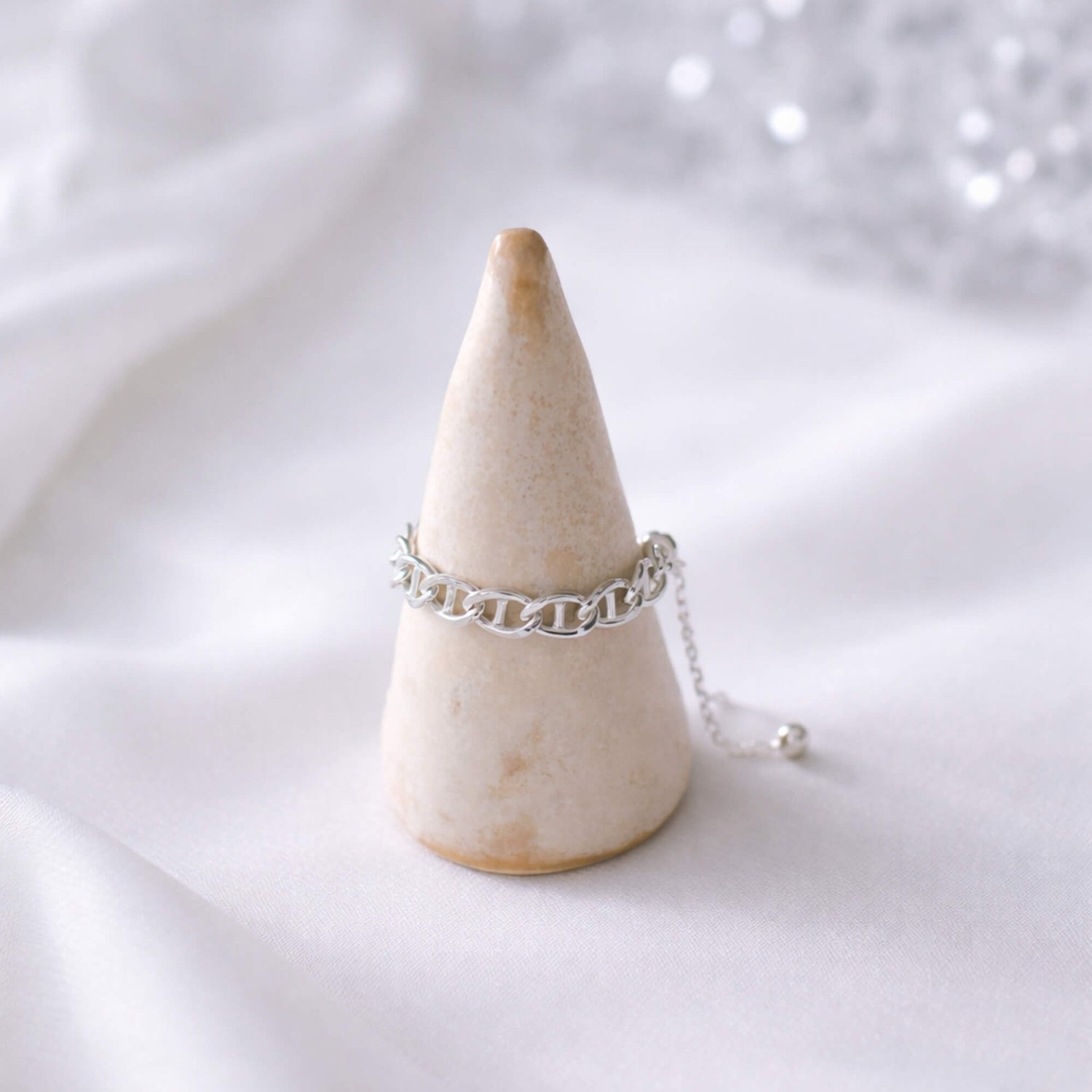Soft Silver Chain Ring
