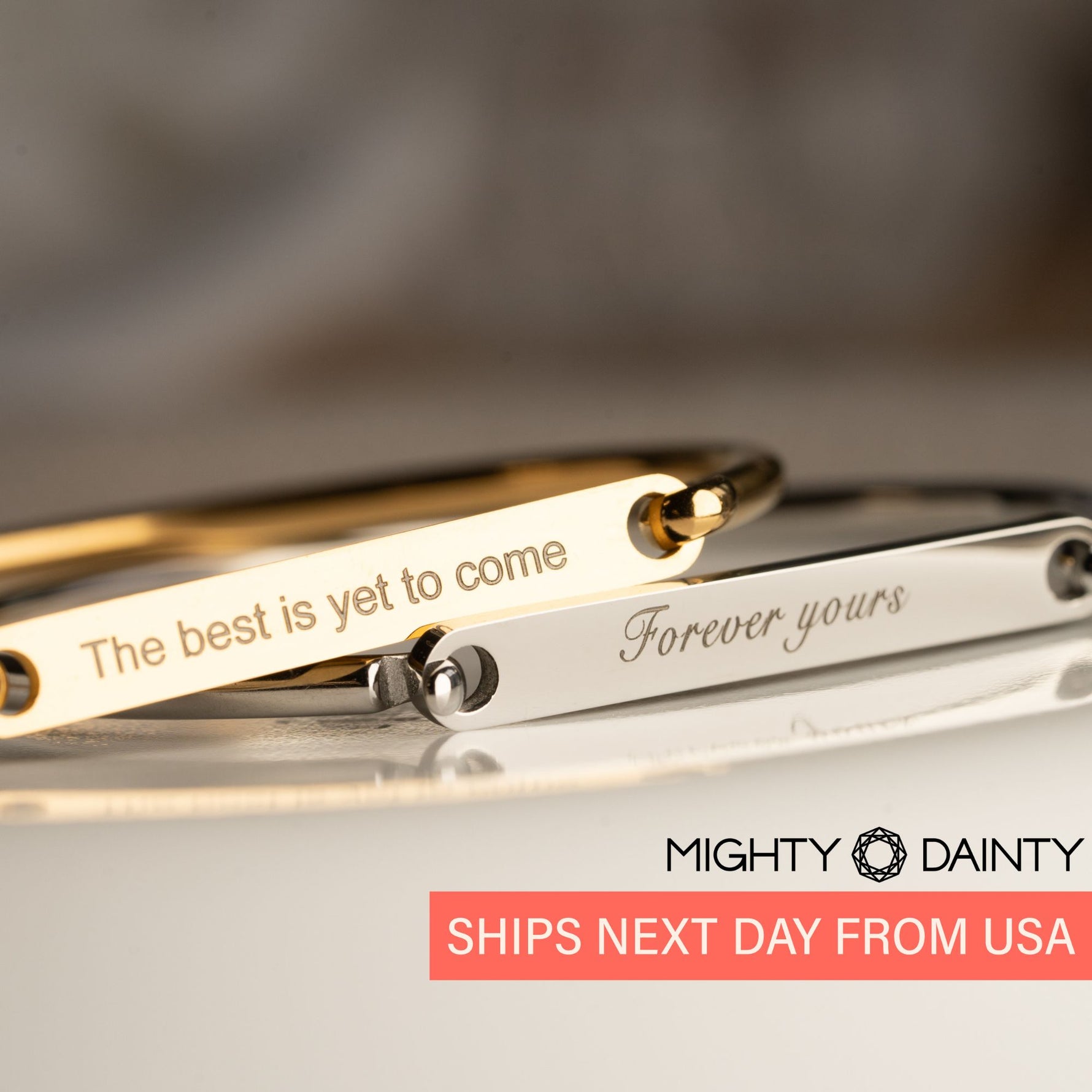 engraved long bar bangle