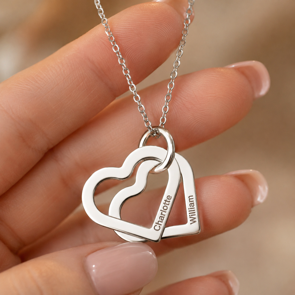 Hearts Name Necklace