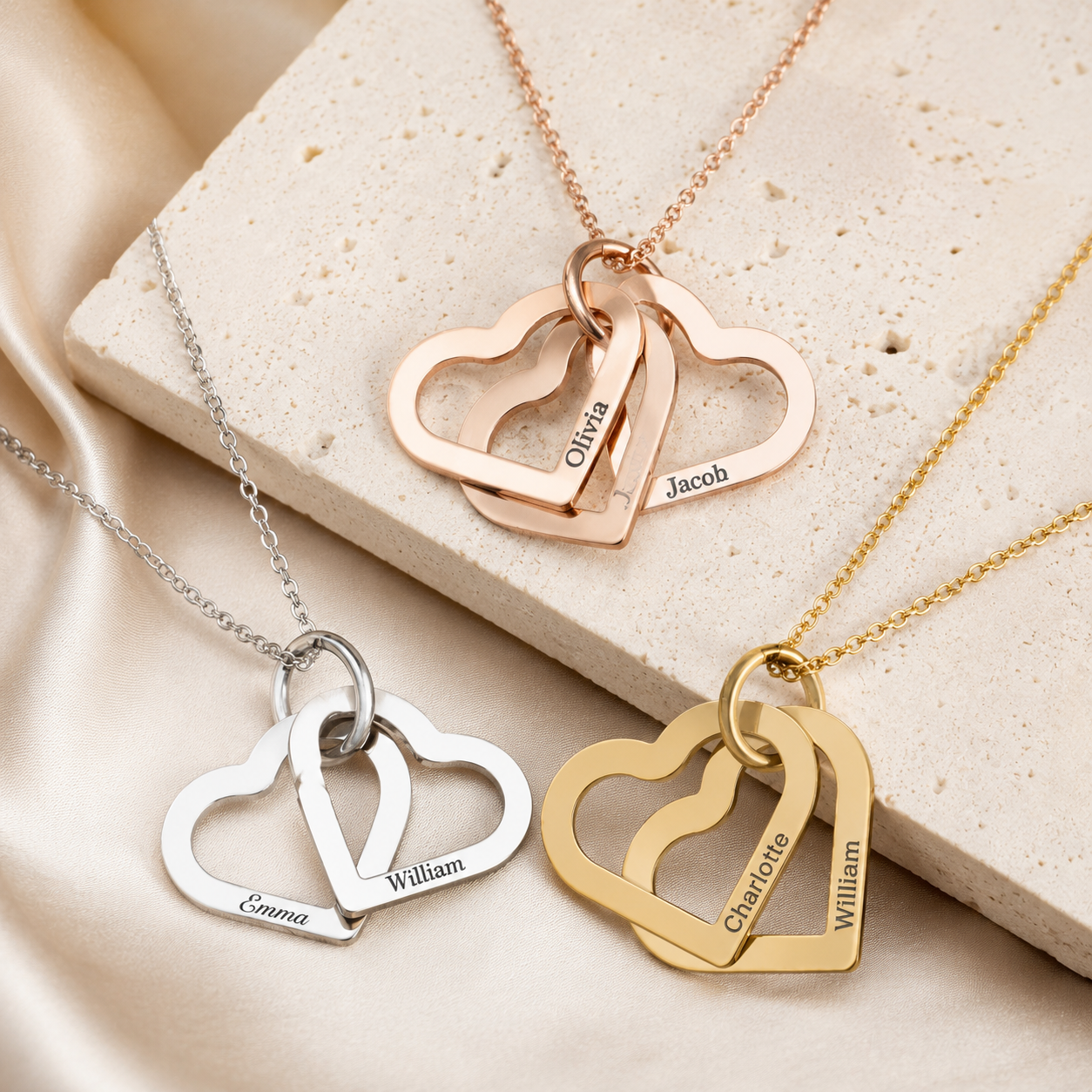Hearts Name Necklace