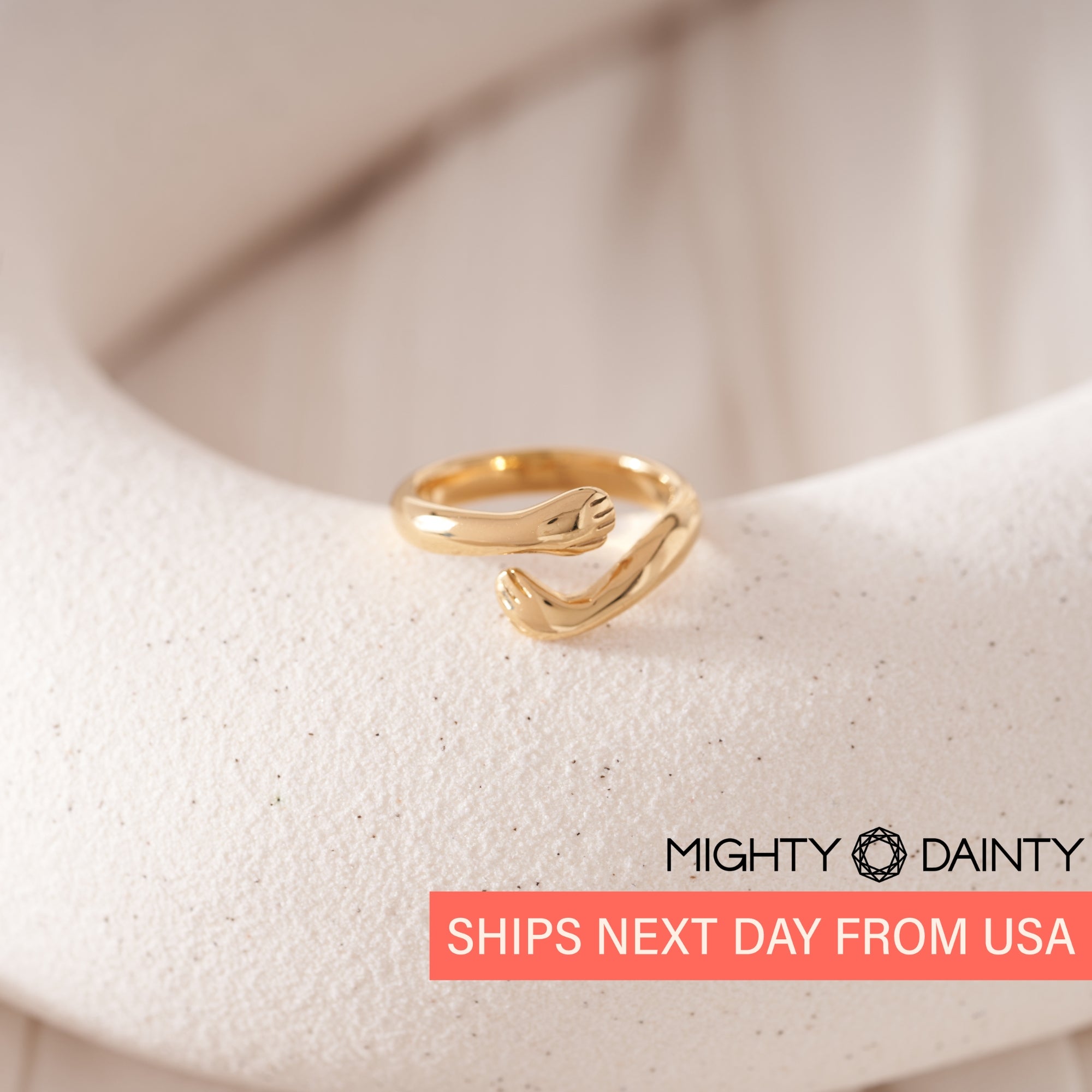 Hug Rings Bentoit Gold Hug Ring | Minimalist Women's Gold Ring | Gift for Her | Everyday ...