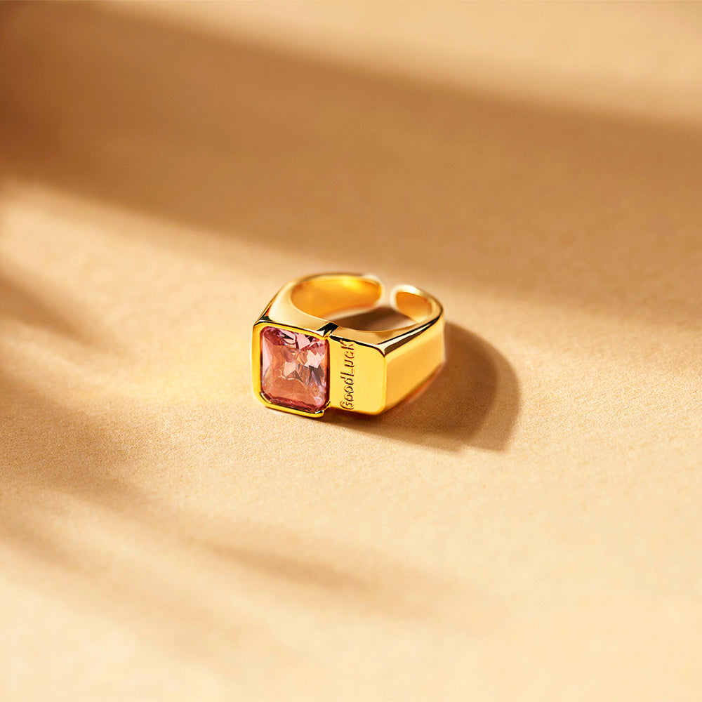 Pink Crystal Statement Ring