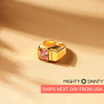 Pink Crystal Statement Ring