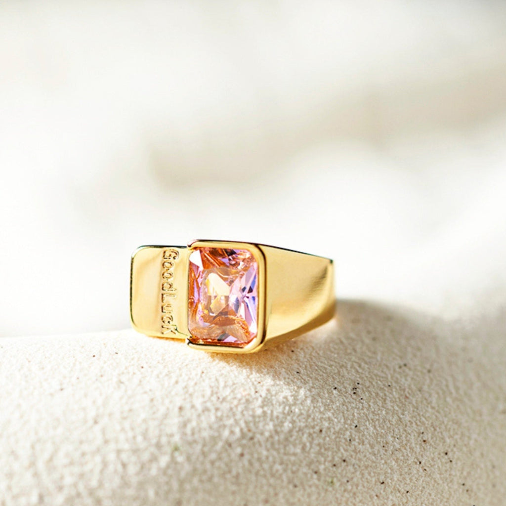 Pink Crystal Statement Ring