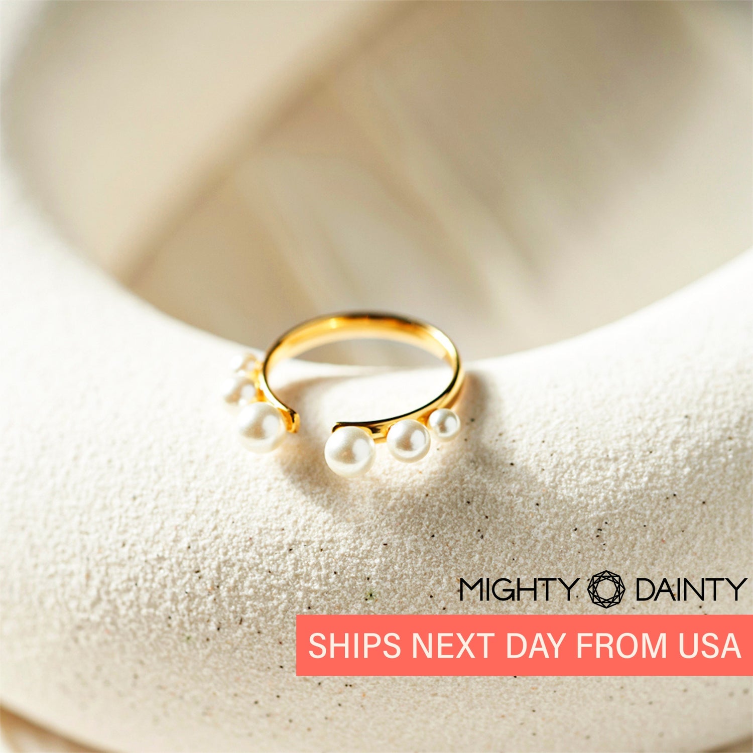 pearl crown rings for women