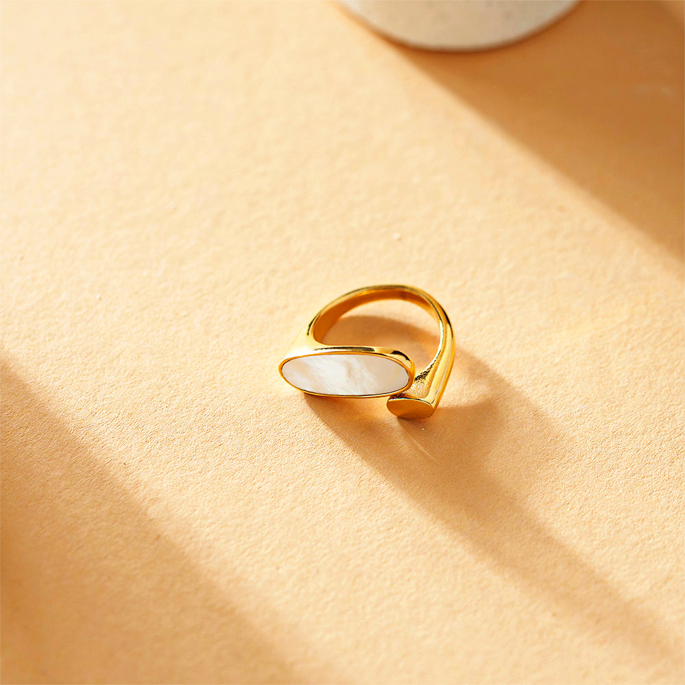 Oval Sea Shell Statement Ring