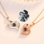 Modern Heart Photo Projection Necklace