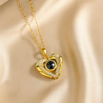 Open Heart Photo Projection Necklace