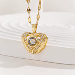 Open Heart Photo Projection Necklace