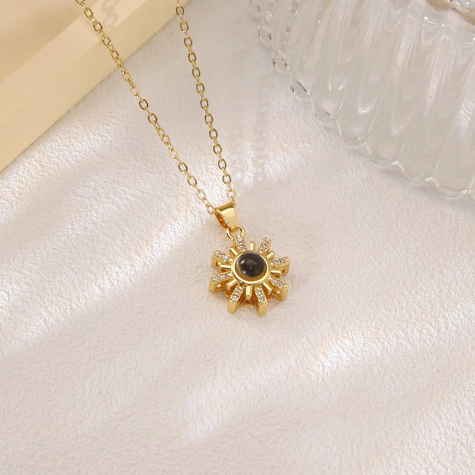 Sunburst Photo Projection Necklace