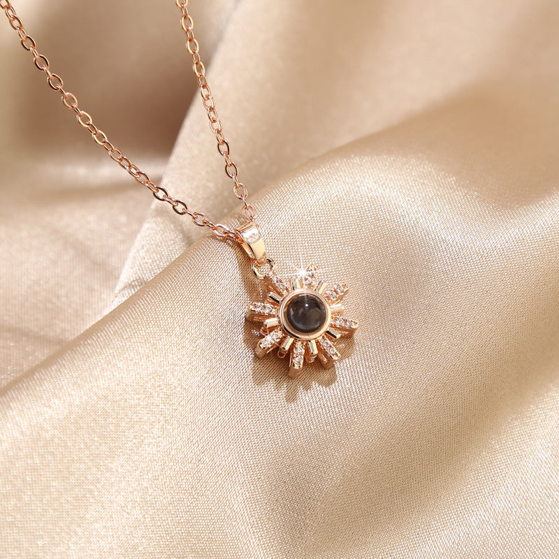 Sunburst Photo Projection Necklace