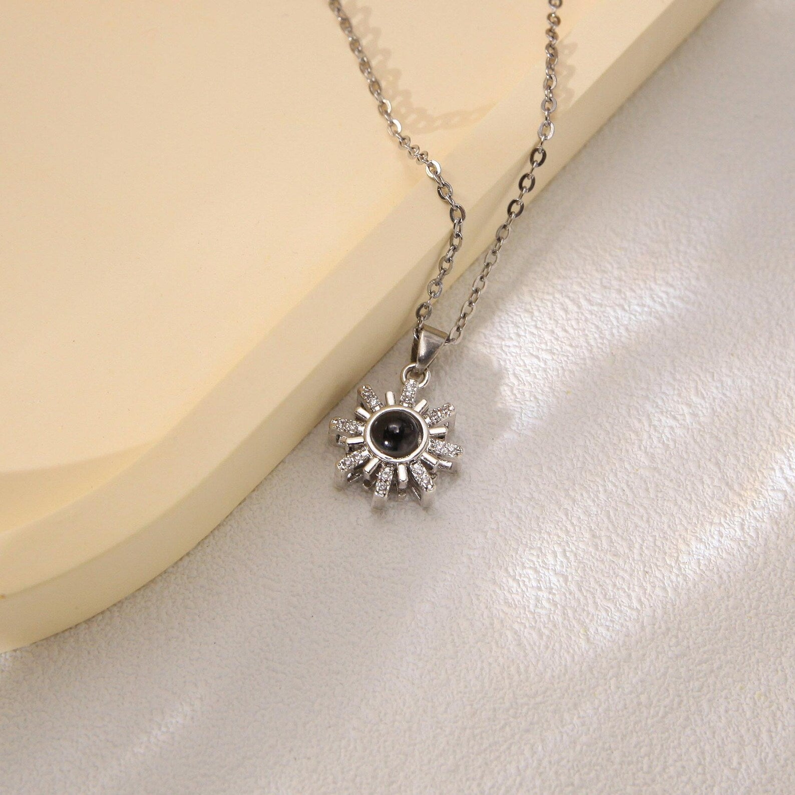 Sunburst Photo Projection Necklace