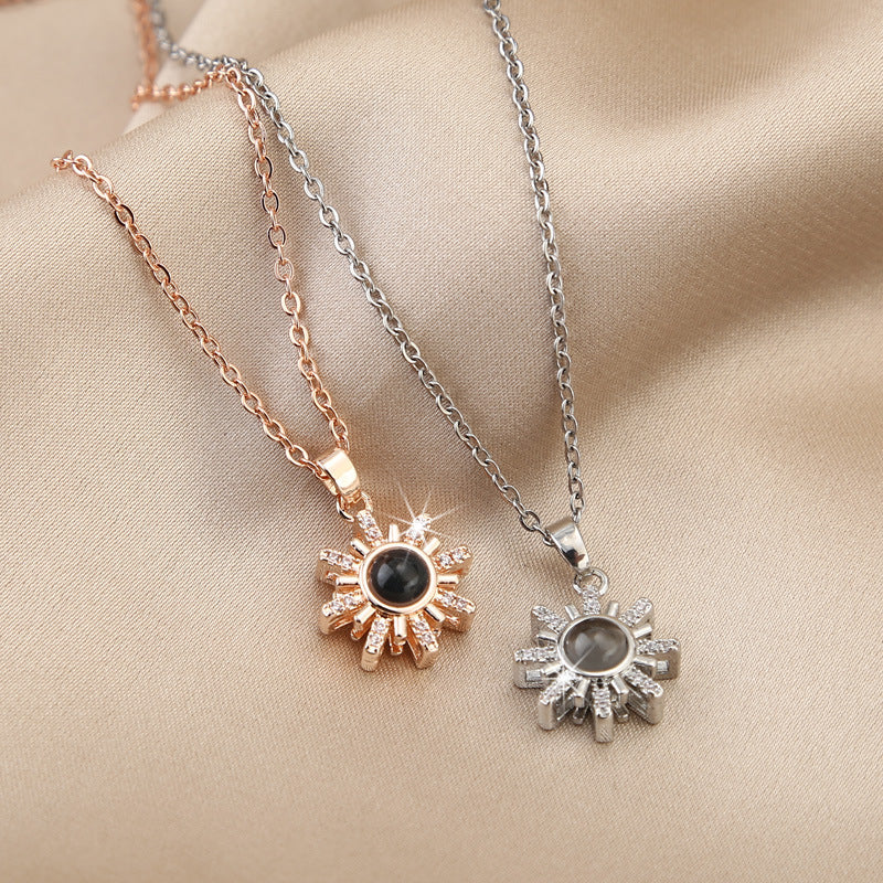 Sunburst Photo Projection Necklace