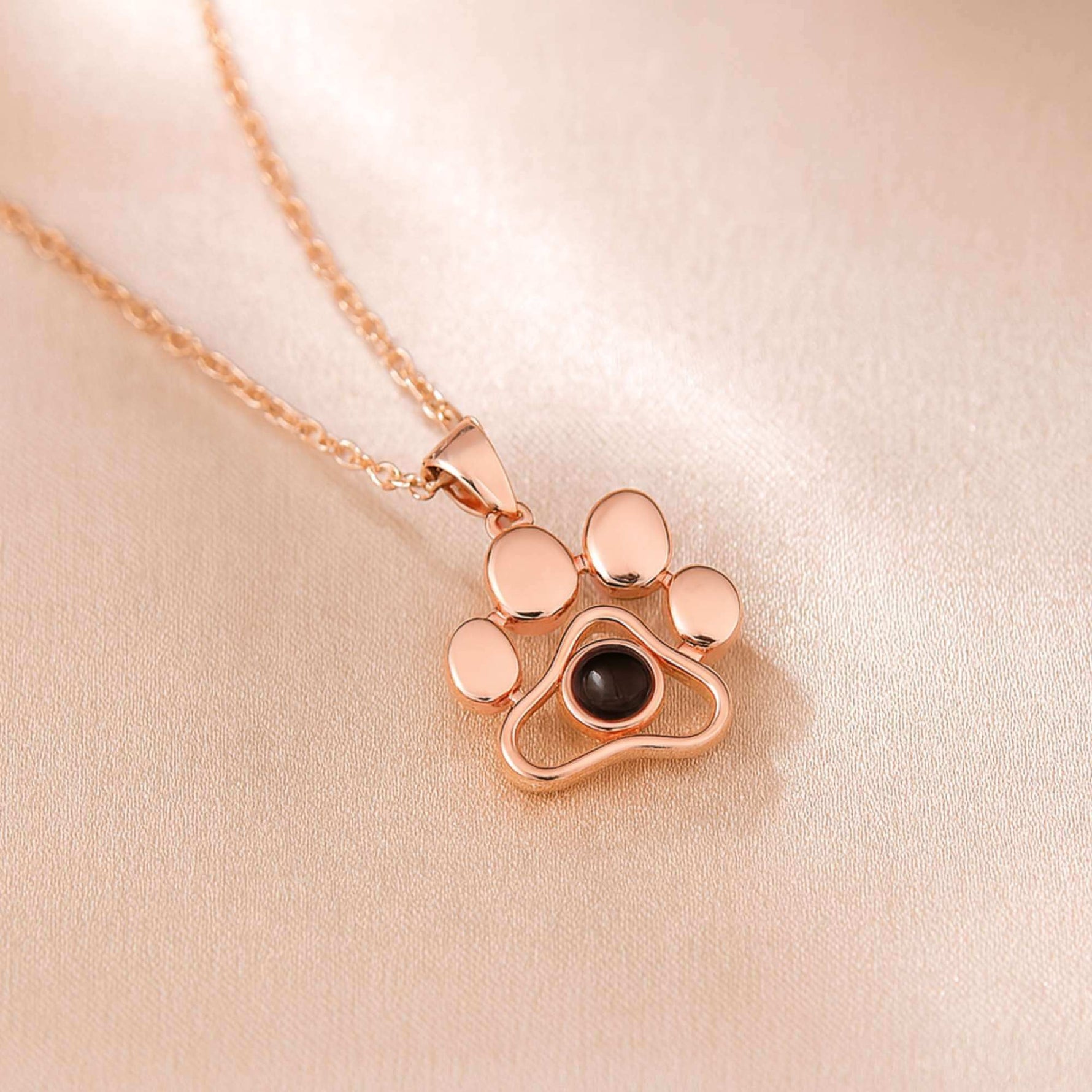 Paw Print Photo Projection Necklace